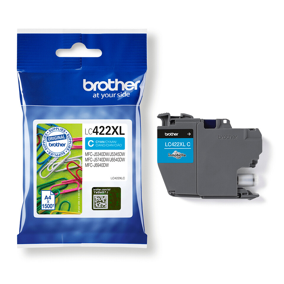 Brother LC422XLC inktcartridge 1 stuk(s) Origineel Cyaan - Afbeelding 2