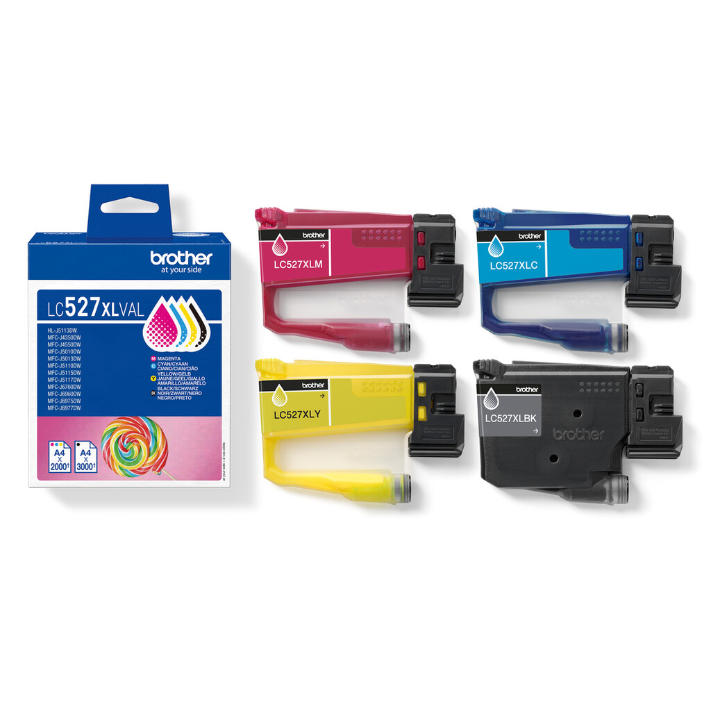Brother LC527XLVAL inktcartridge 4 stuk(s) Origineel Hoog (XL) rendement Zwart, Cyaan, Magenta, Geel - Afbeelding 4