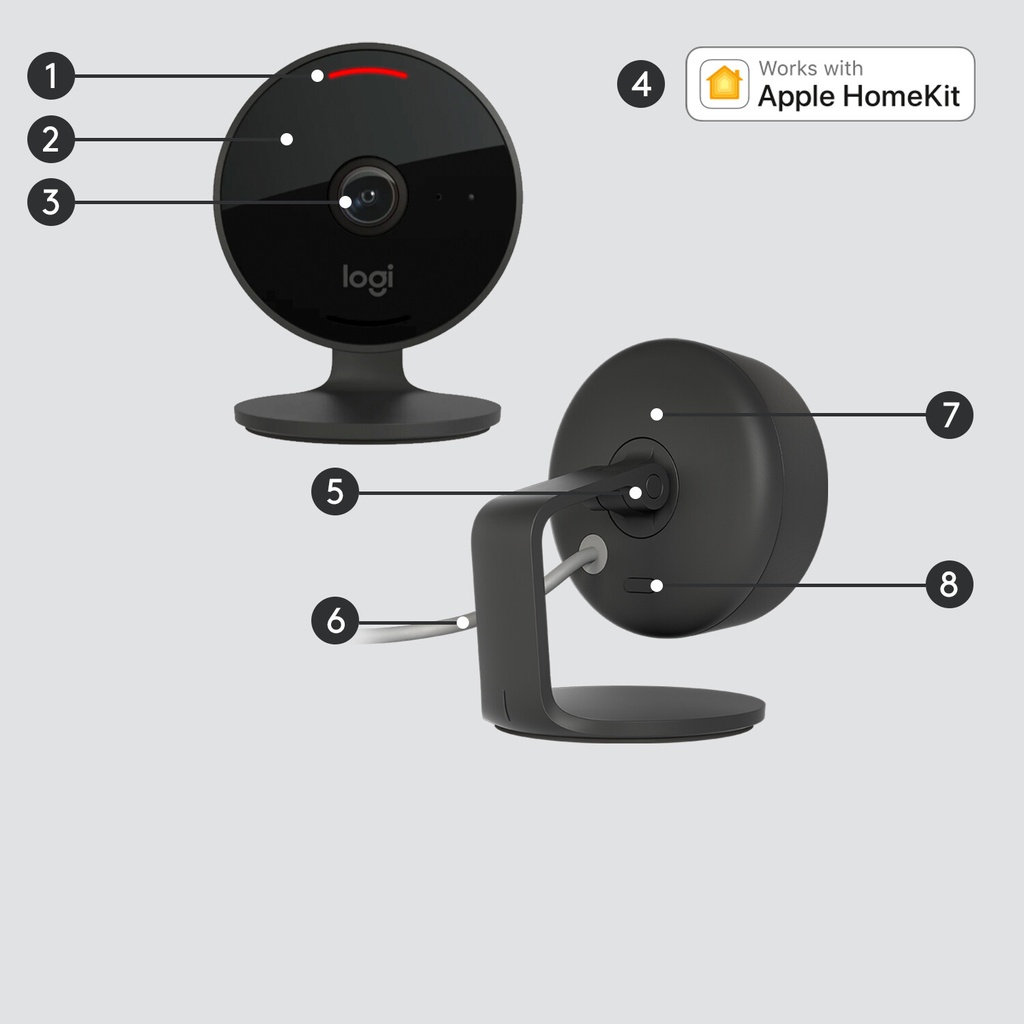 Logitech Circle View Bullet IP-beveiligingscamera Binnen & buiten 1920 x 1080 Pixels Bureau/muur - Afbeelding 7