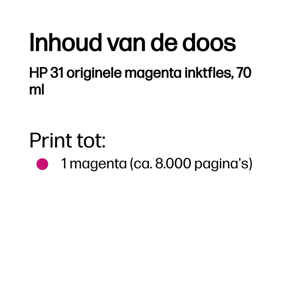 HP 31 originele magenta inktfles, 70 ml - Afbeelding 10