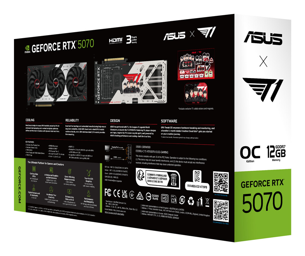 ASUS T1-RTX5070-O12G-GAMING NVIDIA GeForce RTX 5070 12 GB GDDR7 - Afbeelding 13