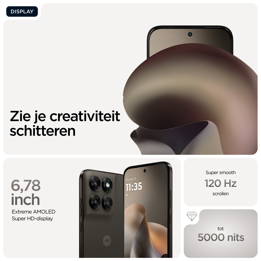 Motorola moto g77 17,3 cm (6.8") Hybride Dual SIM Android 16.0 5G USB Type-C 8 GB 256 GB 5200 mAh Zwart - Afbeelding 3