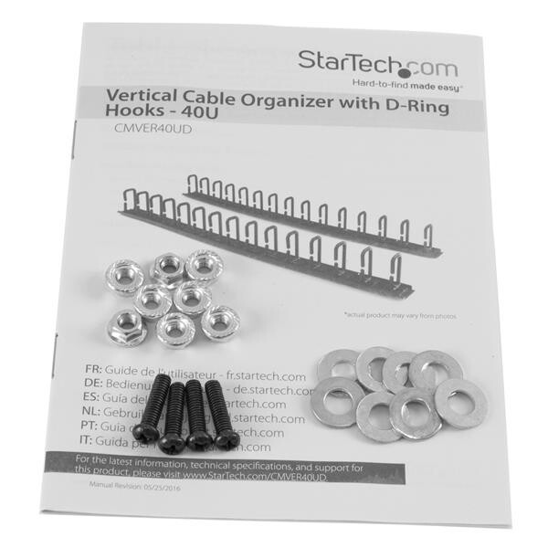 StarTech.com 2-Pack 20U Verticale Server Rack Kabelmanager met D-Ring Haken, 40U Netwerk Rack Kabelorganizer, 2x 91cm Kabelgele - Afbeelding 10