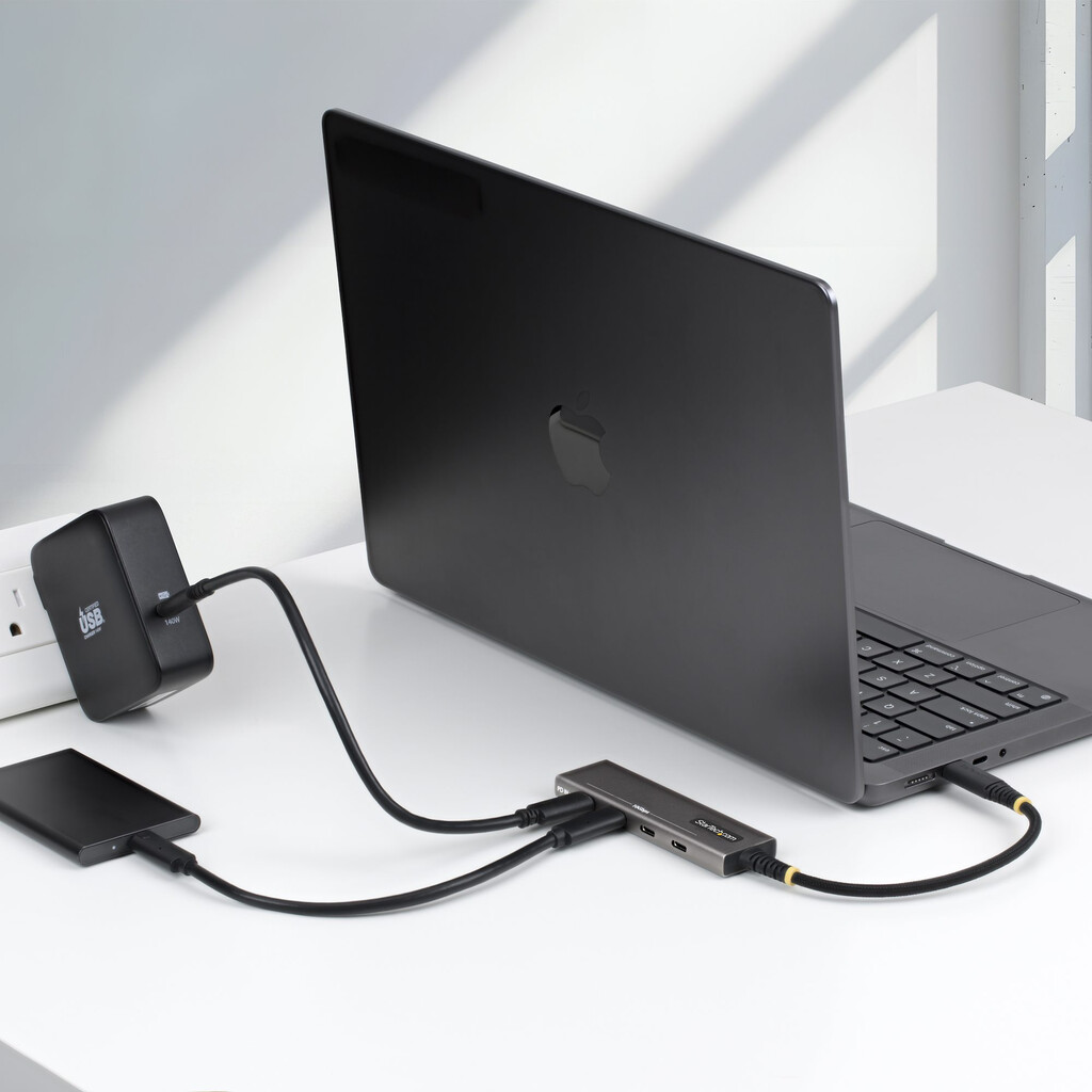 StarTech.com 4 Port USB-C Hub, 10Gbps, 100W PD Charging, 4x USB-C Poorten, Overstroombeveiliging, PCR Aluminium, Voor MacBook/De - Afbeelding 2