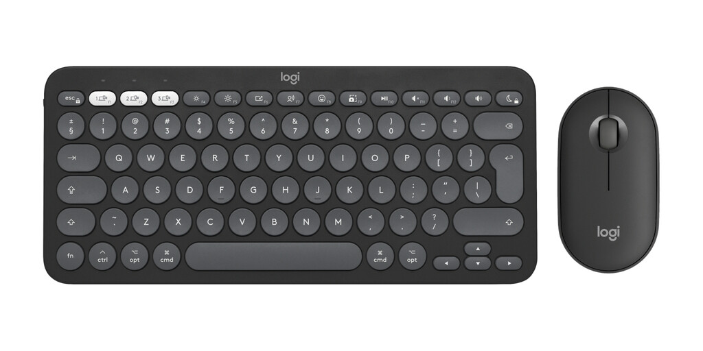 Logitech Pebble 2 Combo for Mac toetsenbord Inclusief muis Universeel RF-draadloos + Bluetooth QWERTY US International Grafiet
