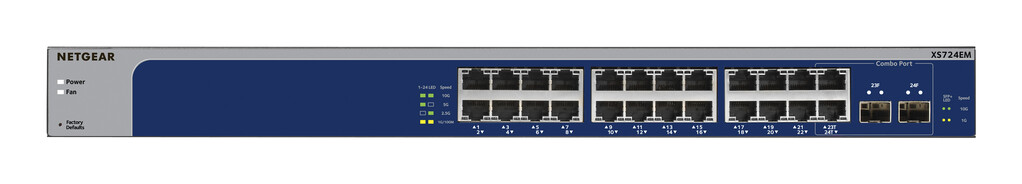NETGEAR XS724EM Managed L2 10G Ethernet (100/1000/10000) 1U Blauw, Grijs - Afbeelding 3