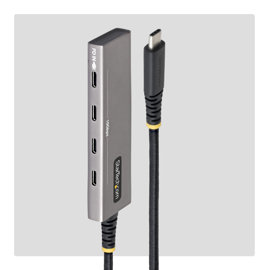 StarTech.com 4 Port USB-C Hub, 10Gbps, 100W PD Charging, 4x USB-C Poorten, Overstroombeveiliging, PCR Aluminium, Voor MacBook/De - Afbeelding 4