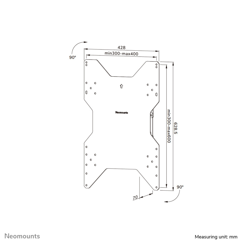 Neomounts WL85-515BL16 TV muur beugel 55-75" - roteerbaar - Afbeelding 16