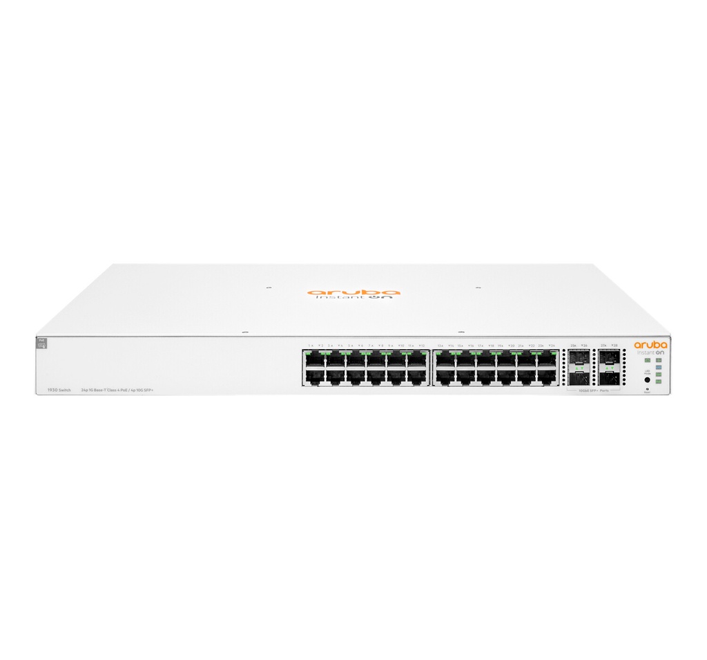 Hewlett Packard Enterprise Aruba Instant On 1930 24G Class4 PoE 4SFP/SFP+ 370W Managed L2+ Gigabit Ethernet (10/100/1000) Power