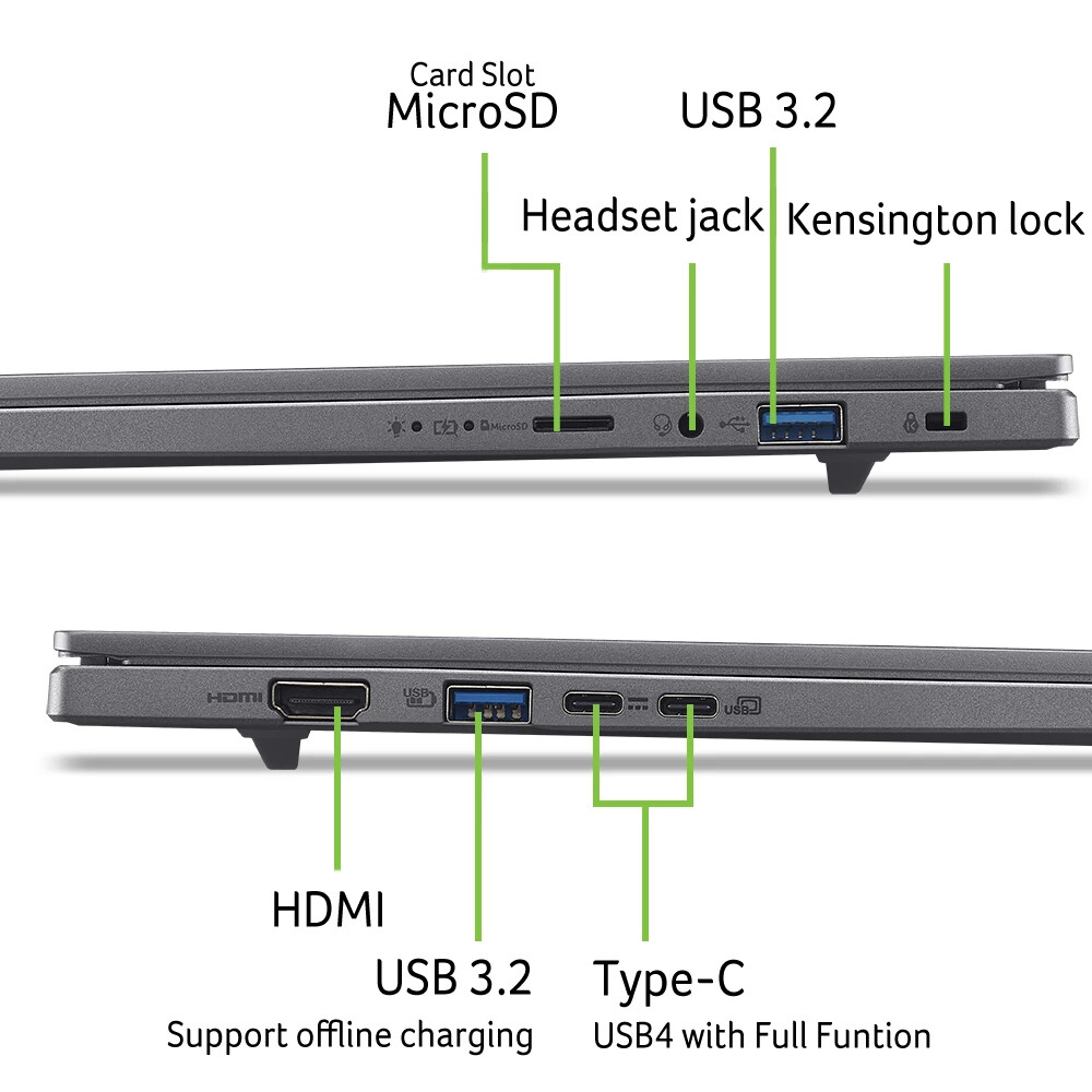 Acer Aspire 16 AI A16-61M-R2SM Copilot+ PC AMD Ryzen AI 7 350 Laptop 40,6 cm (16") WUXGA 16 GB LPDDR5x-SDRAM 512 GB SSD Wi-Fi 6E - Afbeelding 2