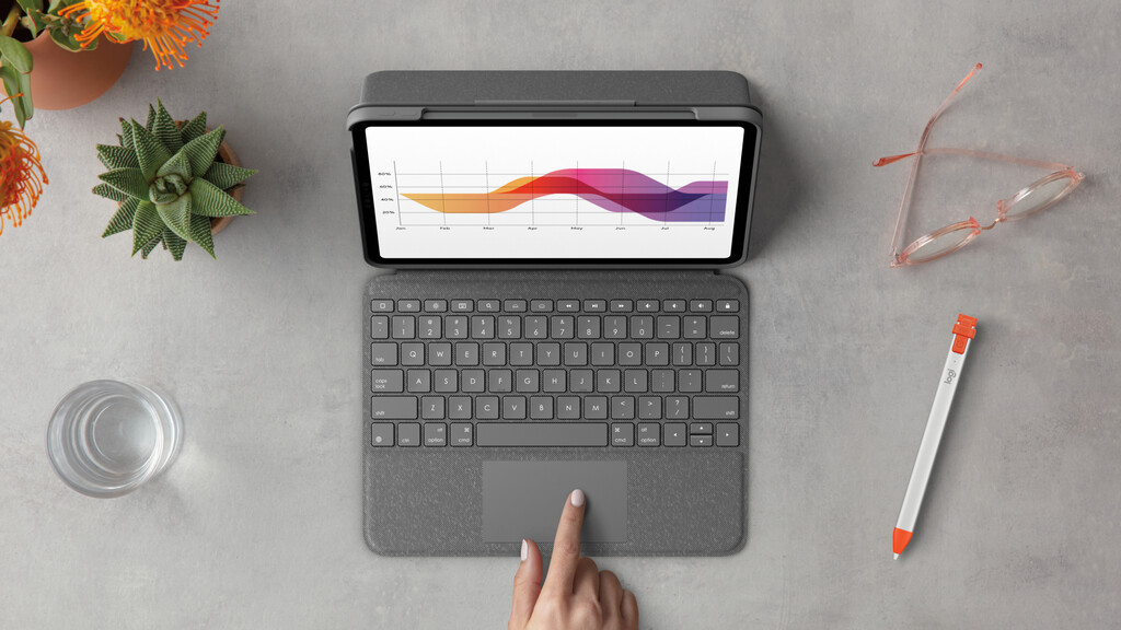 Logitech Folio Touch QWERTY Scandinavisch Smart Connector Grijs - Afbeelding 13