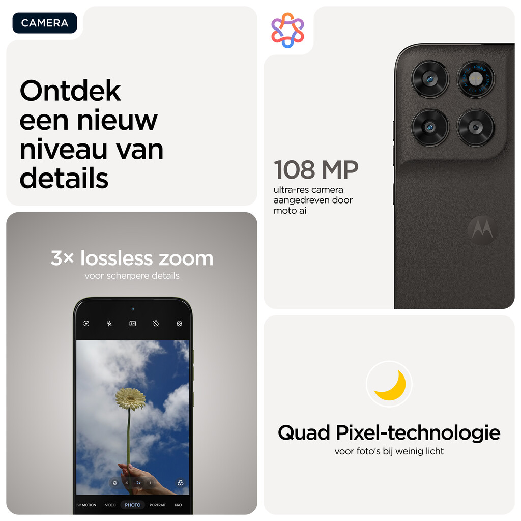 Motorola moto g77 17,3 cm (6.8") Hybride Dual SIM Android 16.0 5G USB Type-C 8 GB 256 GB 5200 mAh Zwart - Afbeelding 2