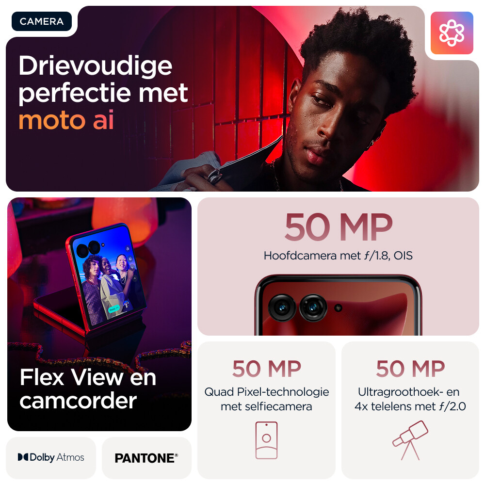 Motorola razr 60 ultra 17,7 cm (6.96") Dual SIM Android 15 5G USB Type-C 16 GB 512 GB 4700 mAh Bordeaux - Afbeelding 33