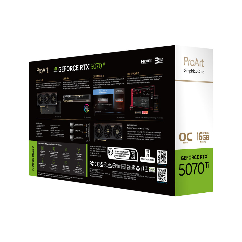 ASUS ProArt -RTX5070TI-O16G NVIDIA GeForce RTX 5070 Ti 16 GB GDDR7 - Afbeelding 19