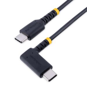 StarTech.com 15cm USB-C Laadkabel, Robuuste Haakse Fast Charge & Sync Type C Kabel, 60W (3A) PD, USB 2.0, TPE Mantel en Aramidev