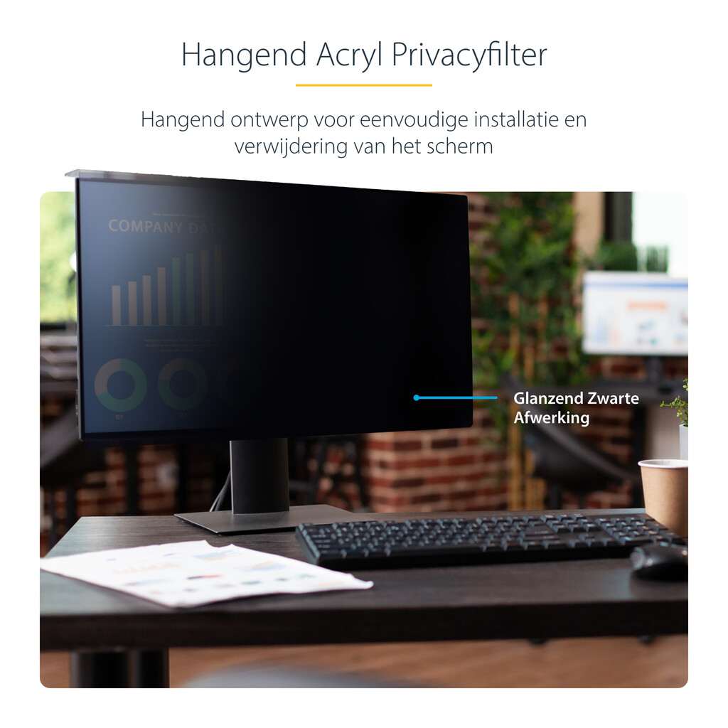 StarTech.com 24 inch 16:9 Computer Monitor Privacy Filter, Hangend Acryl Security Filter, Snel te installeren Privacy Screen, M - Afbeelding 10
