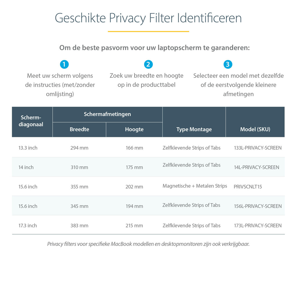 StarTech.com 13.3in Privacy Filter voor Laptop, Anti-Glans Privacy Scherm voor 16:9 Breedbeeld Displays, Laptop Monitor Screen - Afbeelding 12