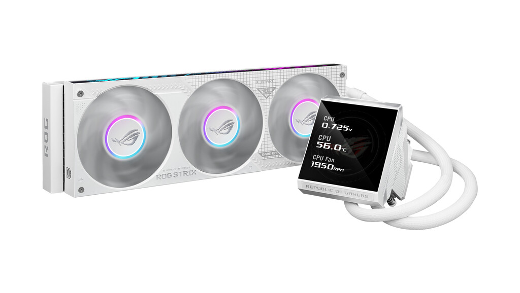 ASUS ROG Strix LC IV 360 ARGB LCD White Edition Processor Kit voor vloeistofkoeling 12 cm Wit - Afbeelding 2