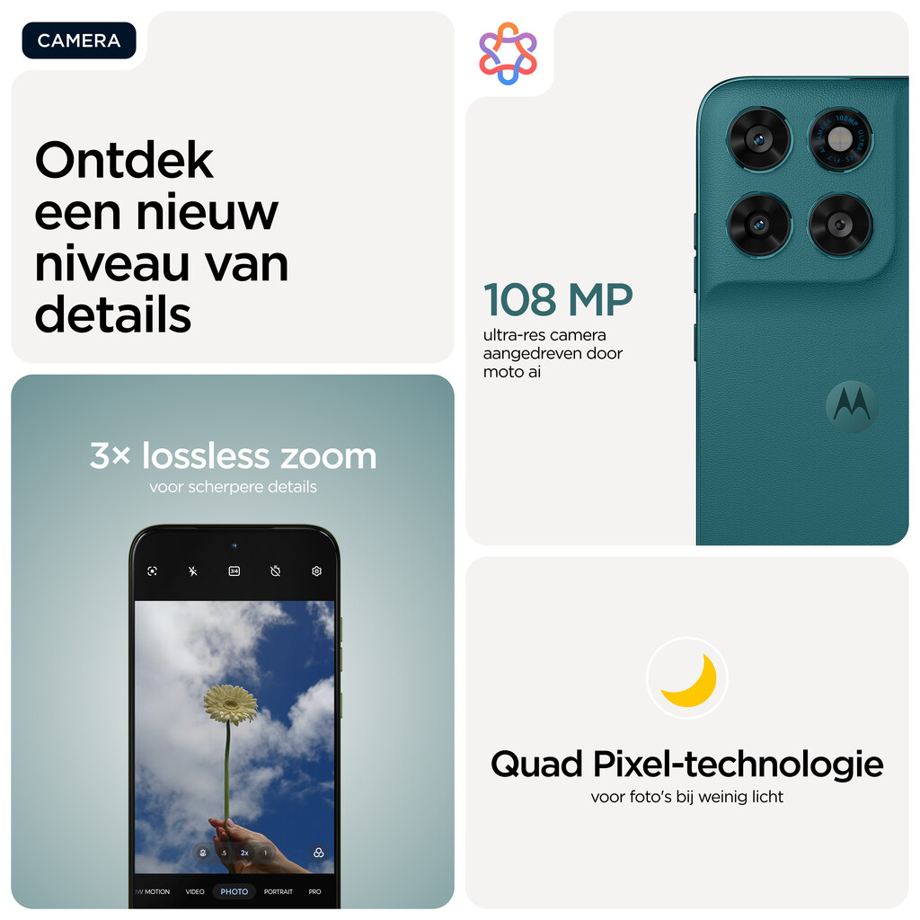 Motorola moto g77 17,3 cm (6.8") Hybride Dual SIM Android 16.0 5G USB Type-C 8 GB 256 GB 5200 mAh Groen - Afbeelding 3