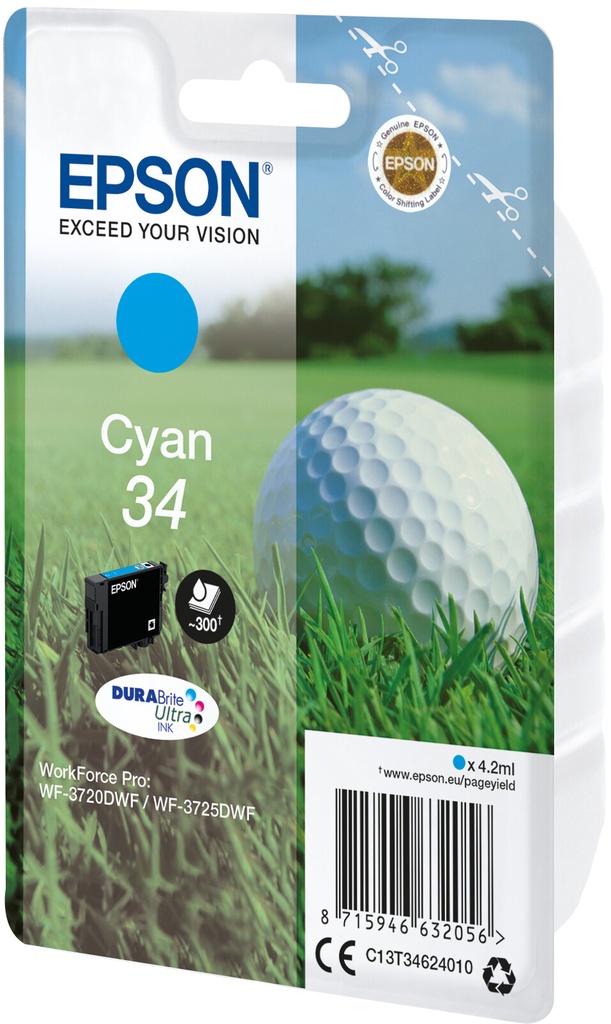 Epson Golf ball 34 Golfbal DURABrite Ultra afzonderlijke cyaan inkt