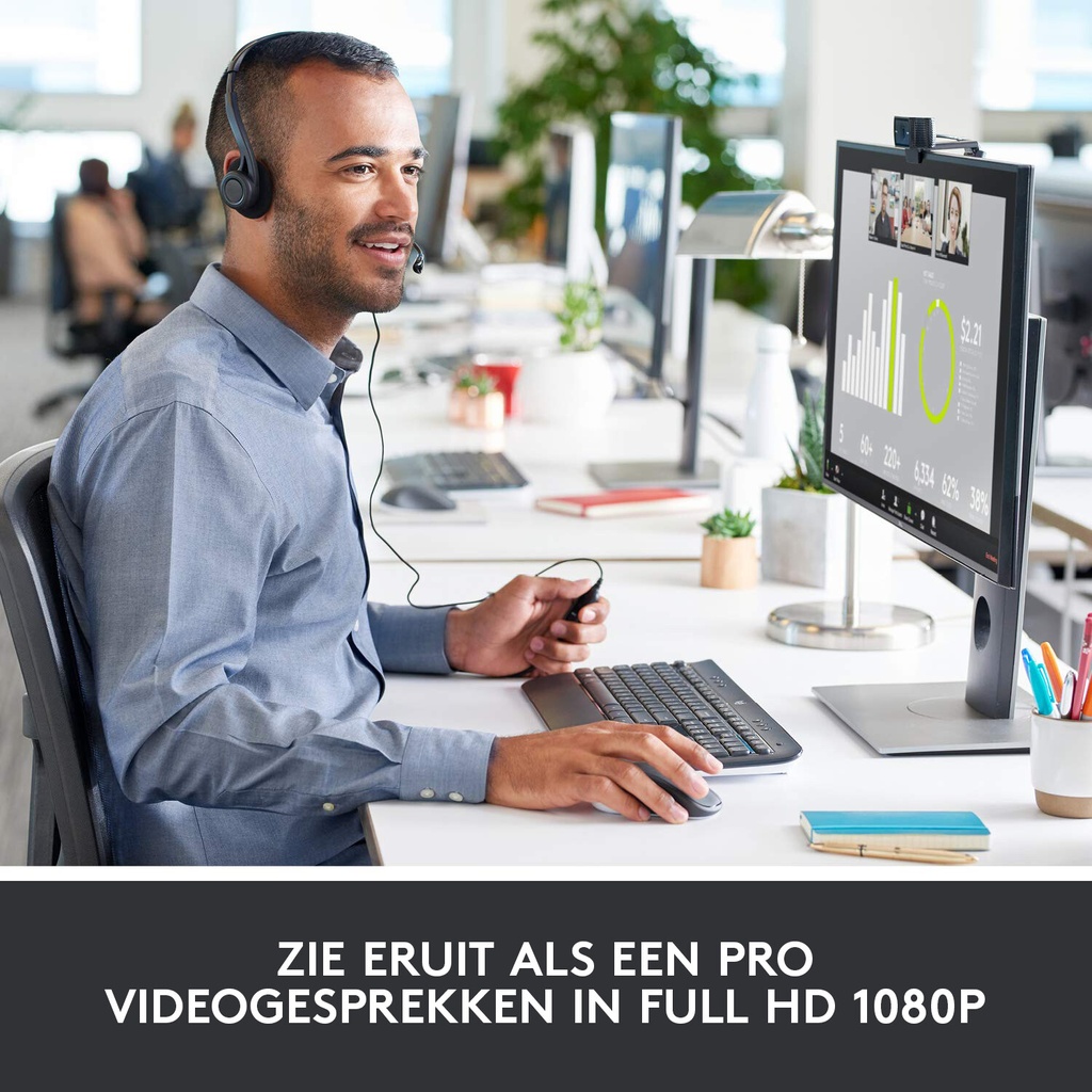 Logitech C920 Pro HD webcam 3 MP 1920 x 1080 Pixels USB Zwart - Afbeelding 2