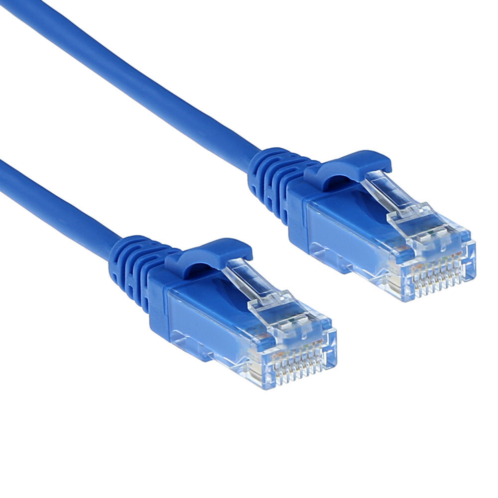 ACT Blauwe 1.5 meter LSZH U/UTP CAT6 datacenter slimline patchkabel snagless met RJ45 connectoren