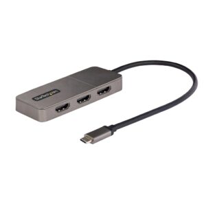 StarTech.com 3-Port USB-C Multi-Monitor Adapter, USB Type-C naar 3x HDMI MST Hub, Triple 4K 60Hz HDMI Laptop Display Extender /