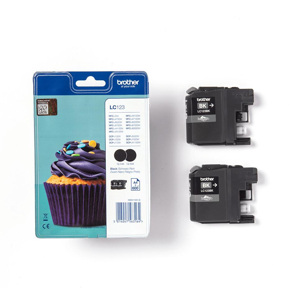 Brother LC123BKBP2 inktcartridge 2 stuk(s) Origineel Zwart - Afbeelding 3