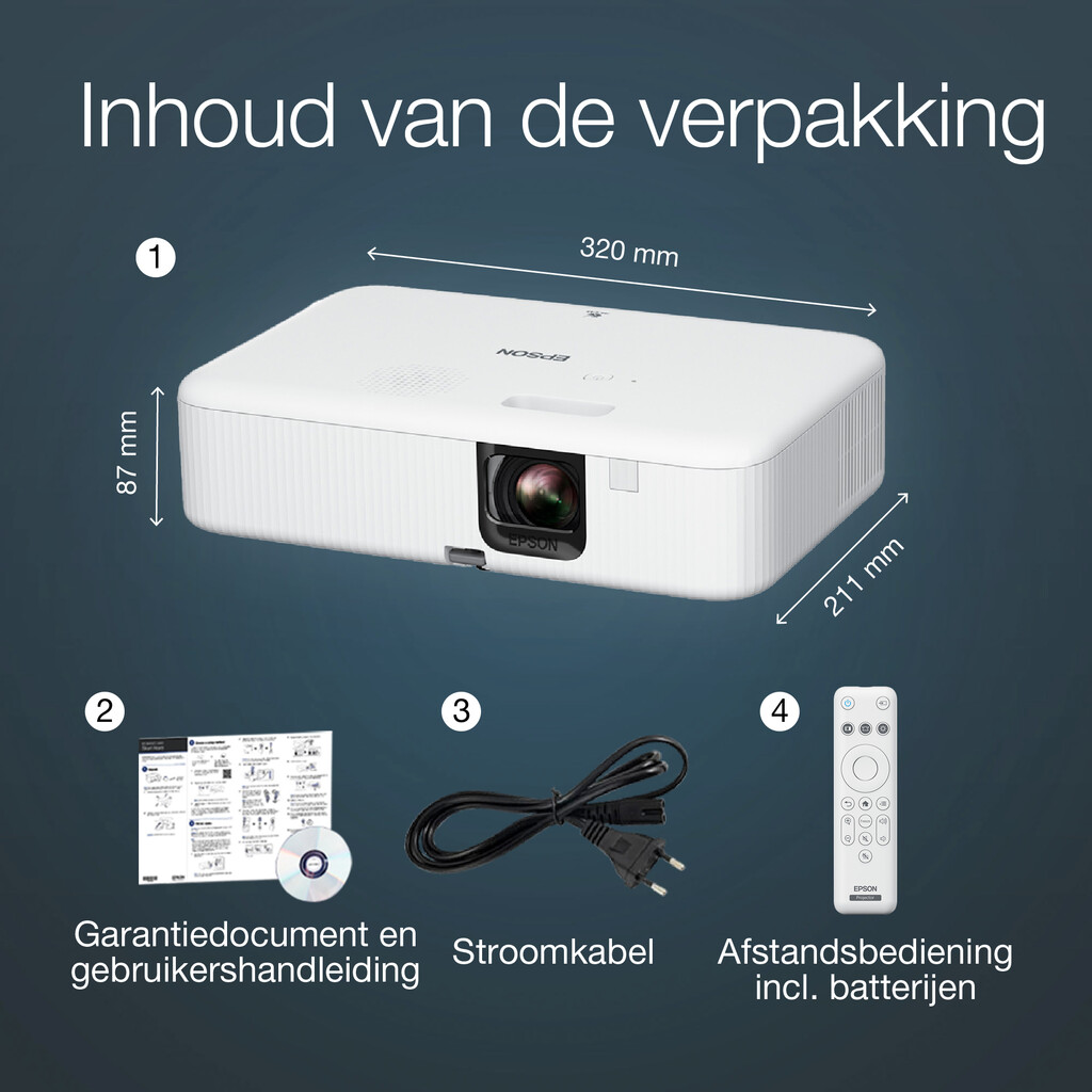 Epson CO-FH02 Smart Full HD-projector, 3000 lumen, scherm van maximaal 391 inch - Afbeelding 4
