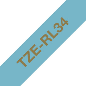 Brother TZE-RL34 labelprinter-tape Gold on blue