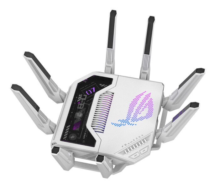 ASUS ROG Rapture GT-BE19000AI draadloze router 10 Gigabit Ethernet Tri-band (2,4 GHz / 5 GHz / 6 GHz) Wit - Afbeelding 3