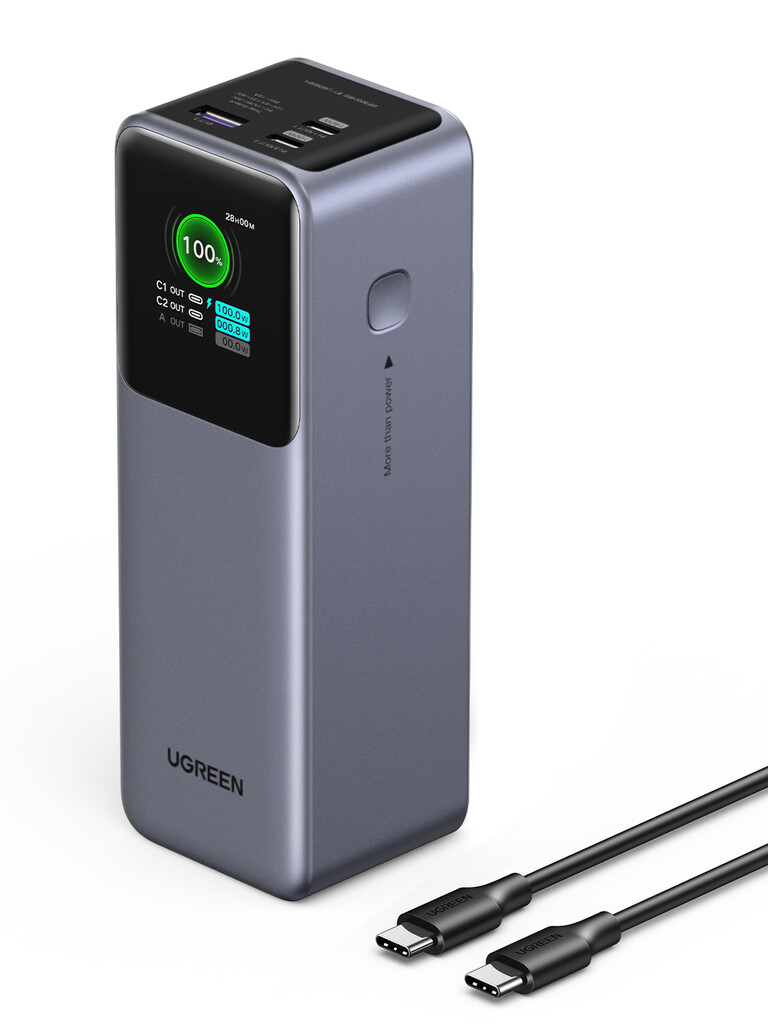Ugreen 25000mAh 200W Fast Charging Powerbank Grijs - Afbeelding 2