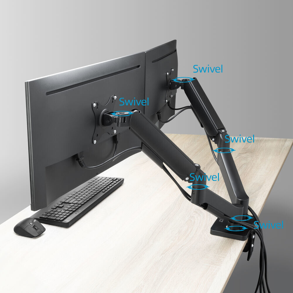 ACT Monitorarm 35", gasveer, 2 monitoren, Essentials - Afbeelding 7