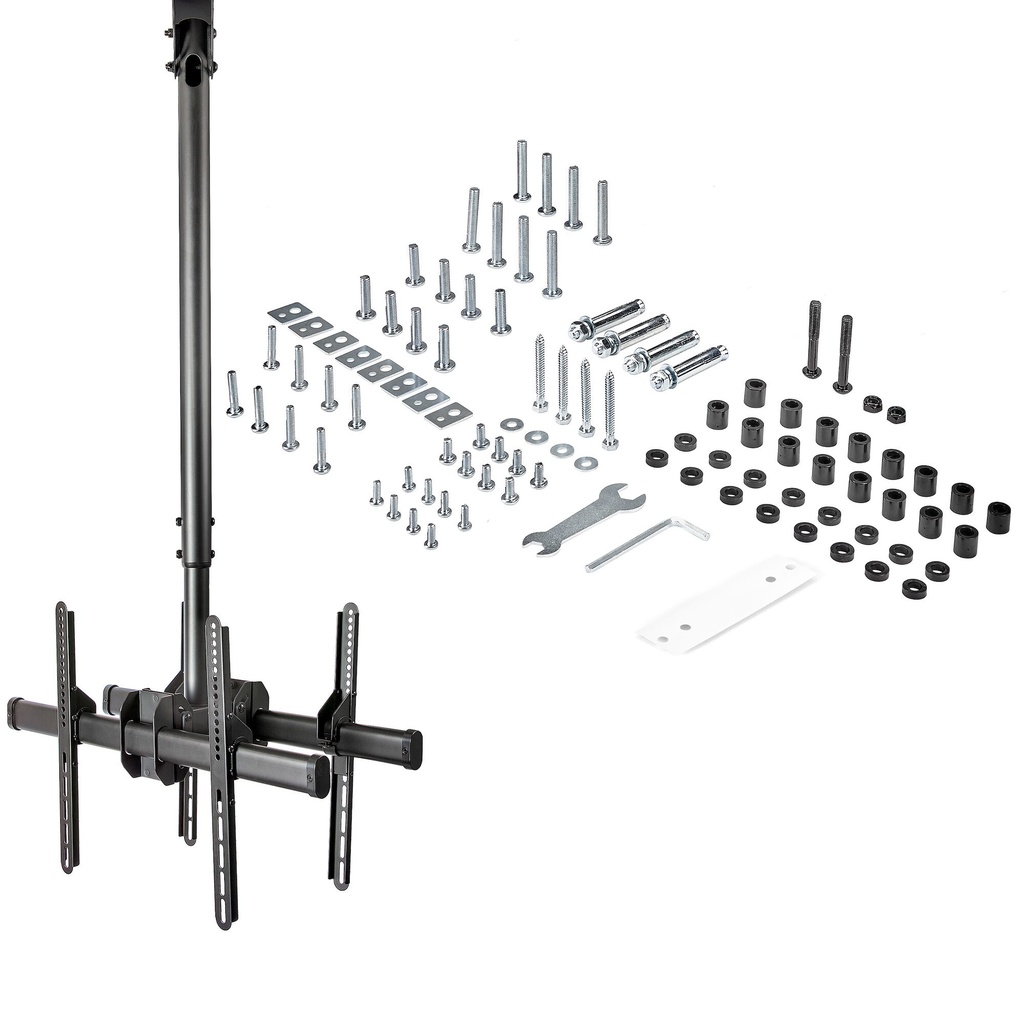 StarTech.com Dual TV Plafondbeugel, Rug-aan-Rug Heavy-Duty Ophangbeugel, VESA Beugel voor Dual 32"-75" TVs / Displays, Kantelen/ - Afbeelding 9