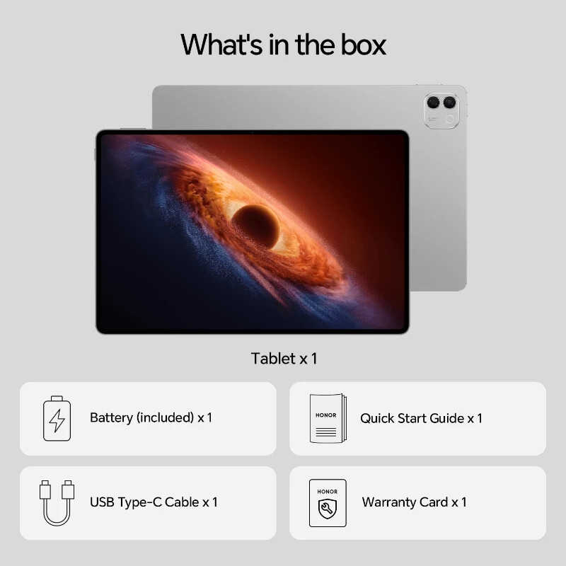 Honor MagicPad4 Snapdragon 256 GB 31,2 cm (12.3") 12 GB Wi-Fi 7 (802.11be) Android 16 Grijs - Afbeelding 2