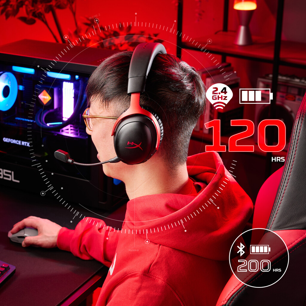HyperX Cloud III S Wireless - Gaming Headset (zwart) - Afbeelding 4