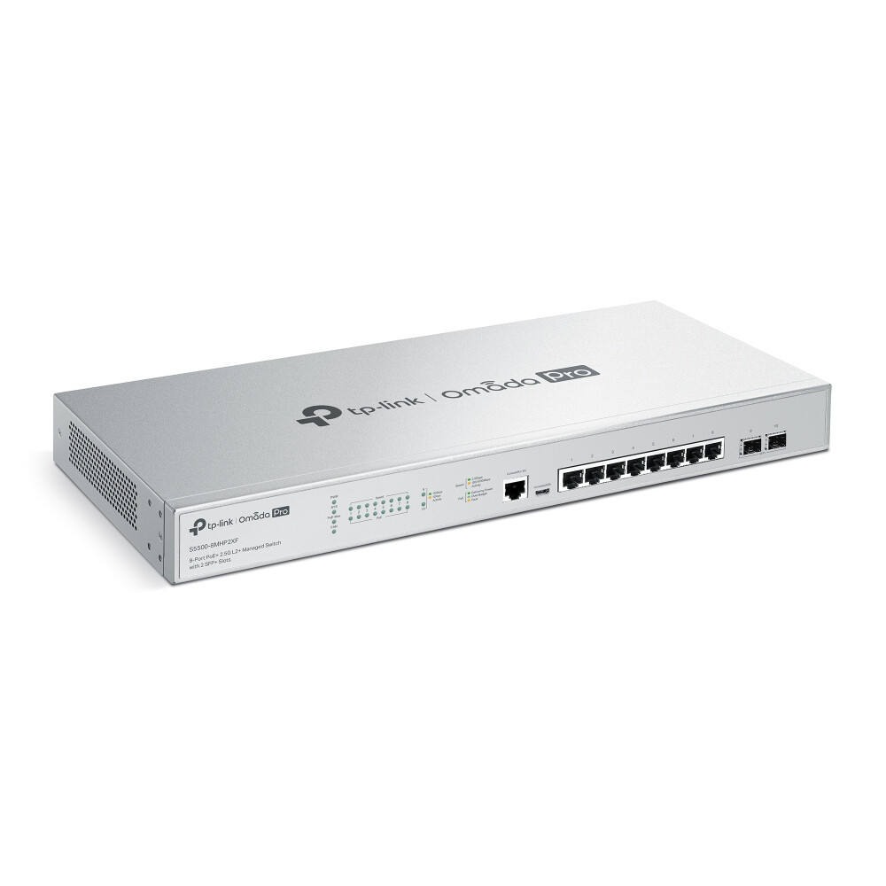 TP-Link Omada Pro S5500-8MHP2XF netwerk-switch Managed L2/L2+ Gigabit Ethernet (10/100/1000) Power over Ethernet (PoE) Grijs - Afbeelding 2