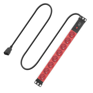 ACT Stekkerdoos PDU 19" C14 IEC60320 8-voudig type E, 3m H05VV-F 3G1.0