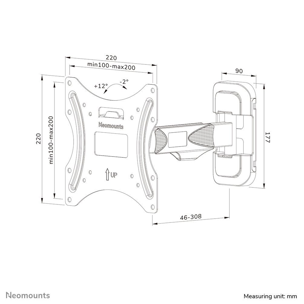 Neomounts WL40-540BL12 TV-beugel wand 32-55" - full motion - Easy Install - Afbeelding 9