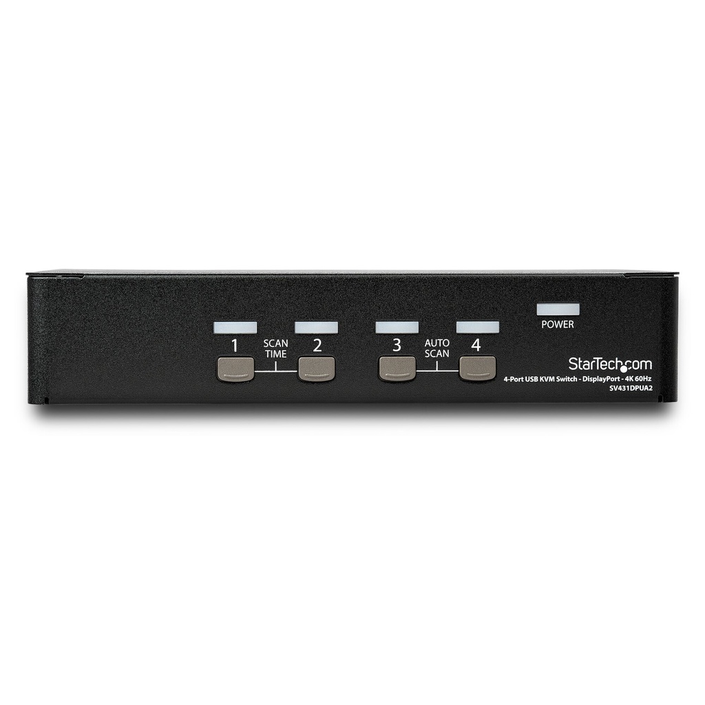 StarTech.com 4 Port DisplayPort KVM Switch, 4K 60Hz, Single Display, Dual Port UHD DP 1.2 USB KVM Switch met Geïntegreerde USB 2 - Afbeelding 3