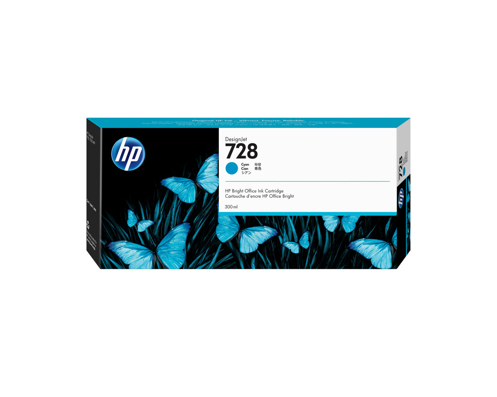 HP 728 cyaan DesignJet inktcartridge, 300 ml
