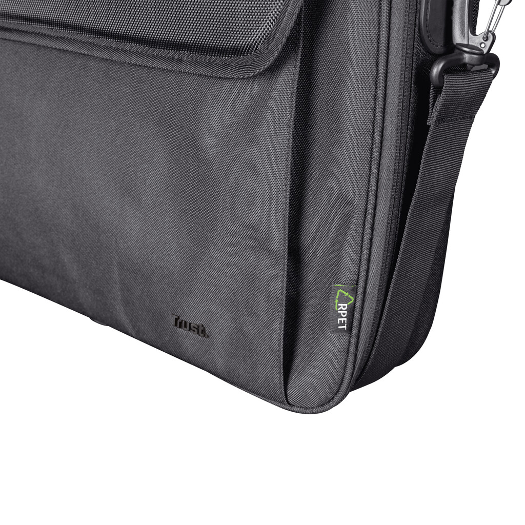 Trust Atlanta Laptop Tas 15,6 inch Eco - Laptop schoudertas – Voor laptops tot 15,6 inch – Gerecycled materiaal – Zwart - Afbeelding 3