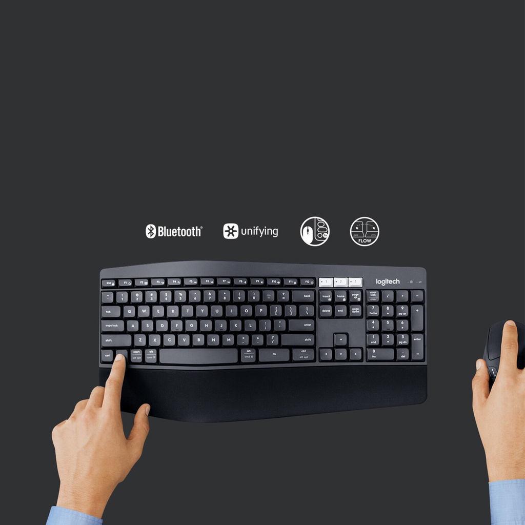 Logitech 920-008221 toetsenbord Inclusief muis Universeel RF-draadloos + Bluetooth QWERTZ Duits Zwart - Afbeelding 5