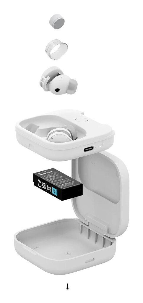 Fairphone Fairbuds Headset True Wireless Stereo (TWS) In-ear Oproepen/muziek USB Type-C Bluetooth Wit - Afbeelding 4
