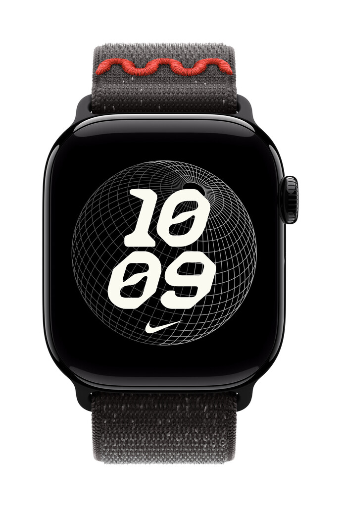 Apple Nike Sport Loop Band Zwart Nylon, Gerecycled polyester, Spandex