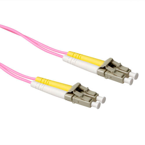 ACT 1,5 meter LSZH Multimode 50/125 OM4 glasvezel patchkabel duplex met LC connectoren