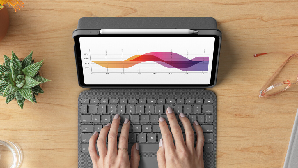 Logitech Folio Touch QWERTY Scandinavisch Smart Connector Grijs - Afbeelding 12