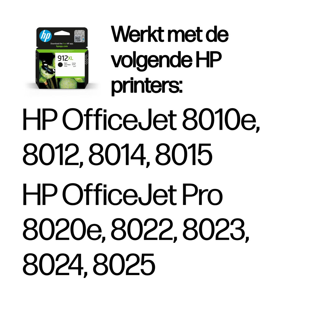 HP 912XL originele high-capacity zwarte inktcartridge - Afbeelding 2