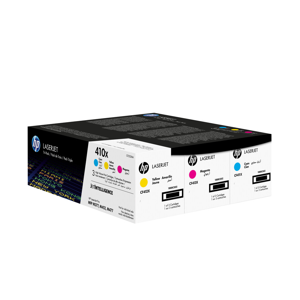 HP 410X originele high-capacity cyaan/magenta/gele LaserJet tonercartridges, 3-pack - Afbeelding 2