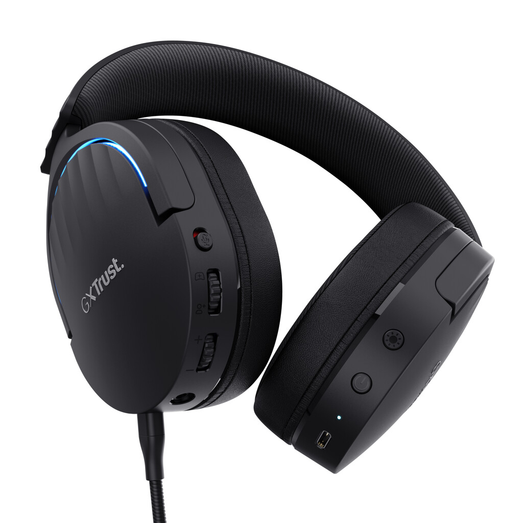 Trust GXT 491 Fayzo Gaming Headset - Draadloze gamingheadset – Bluetooth en USB verbinding – Afneembare microfoon – Zwart - Afbeelding 4